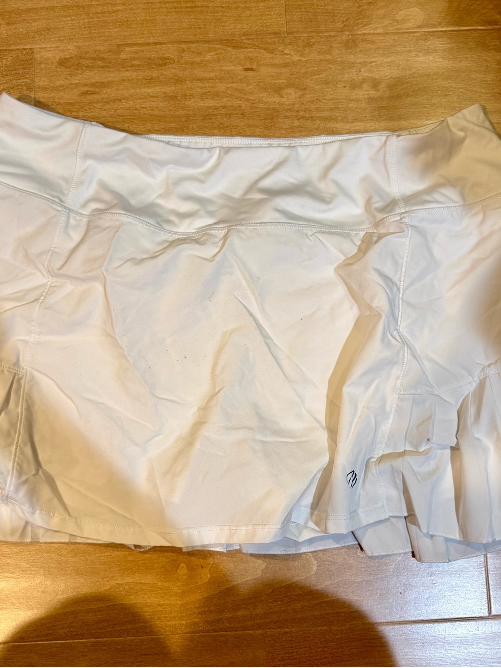 White Athletic Skort with Side Ruffle Tennis Skirt